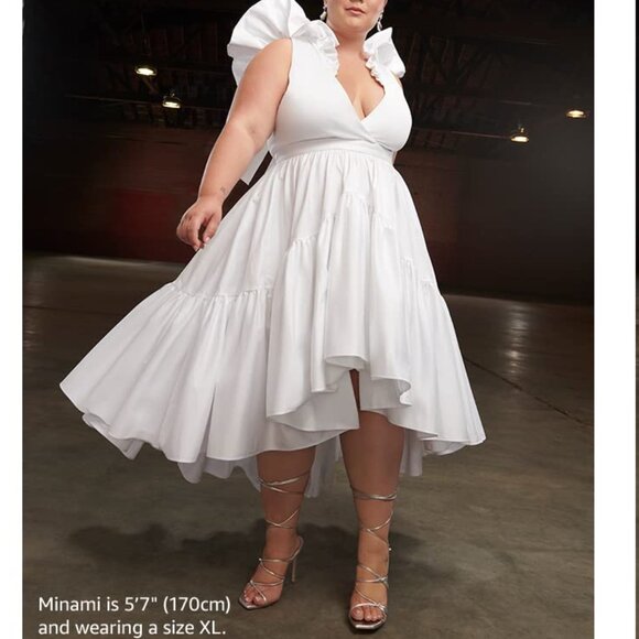 Ruffle Dress with Flounce (Pink) - Featured on Making The Cut TV Show NWT - Picture 8 of 8